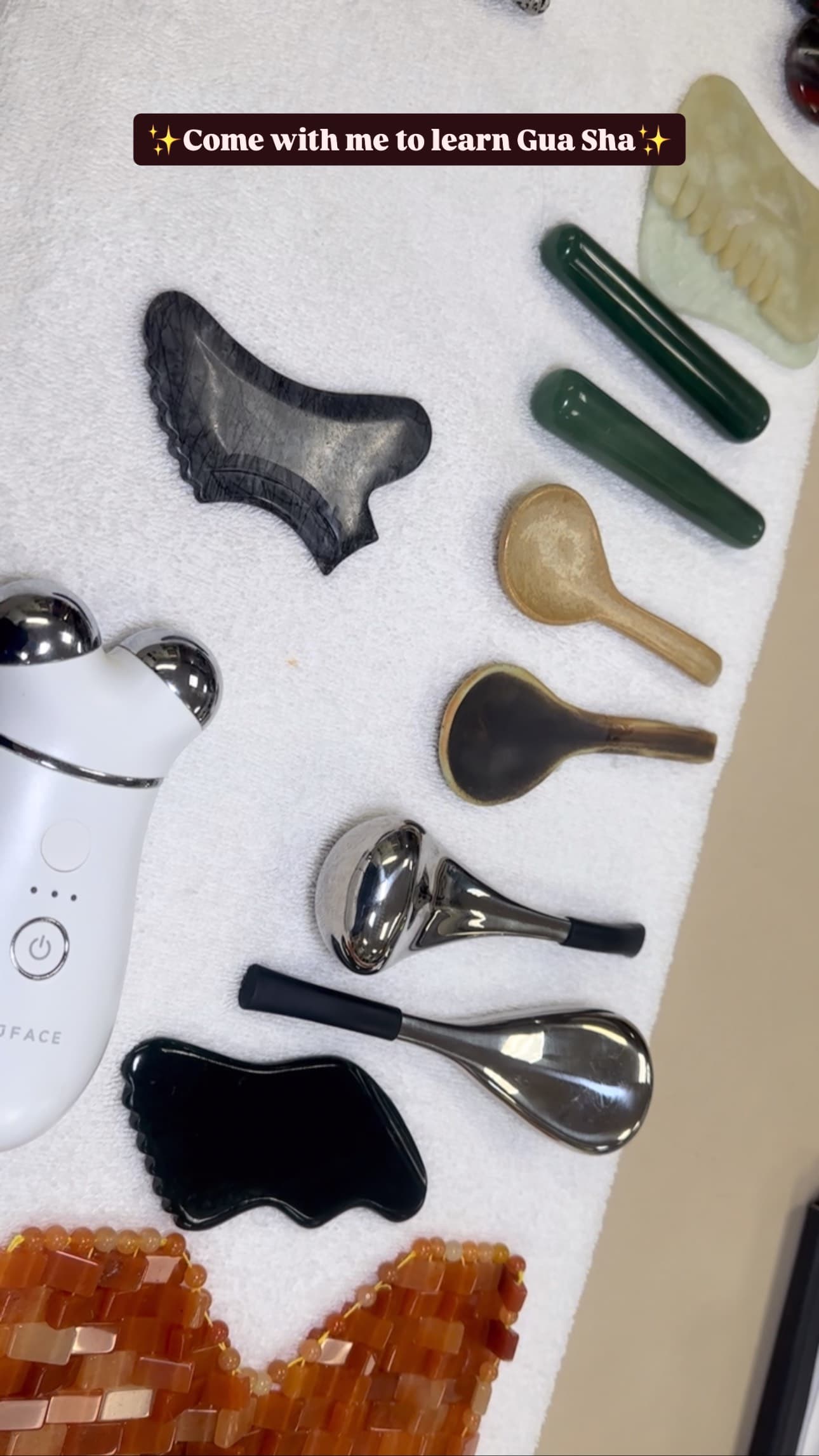 Gua sha and facial massage tools collection